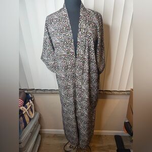 Andersen & Lauth Anthropologie Floral Geometric Pattern Kimono Duster OSFA